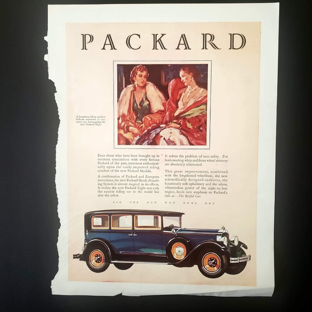 Vintage 1920s Packard Model 8 Print Ad